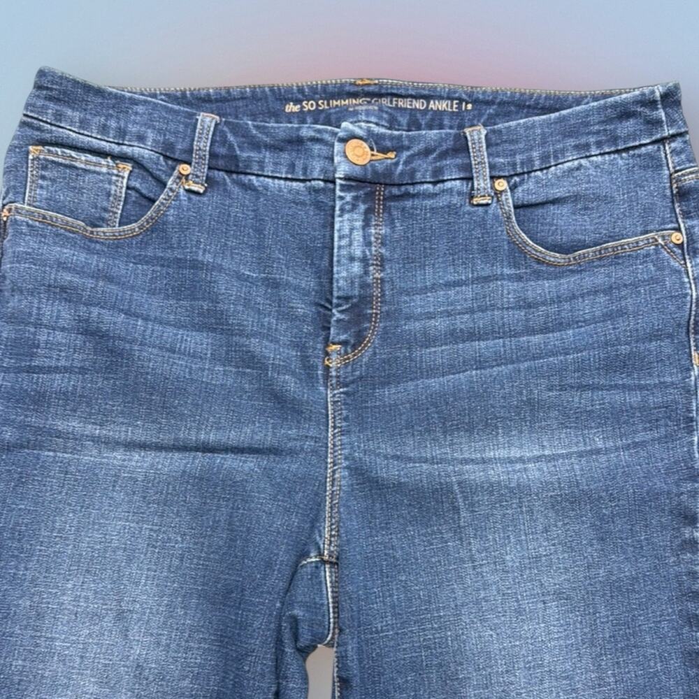 CHICO’S Women’s 2 SO SLIMMING GIRLFRIEND ANKLE Blue Jeans